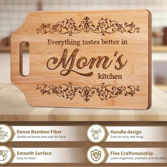 Bamboo Cutting Board with Engraving - Picture 2 of 3